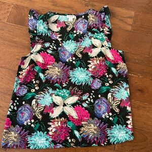 J. Crew women’s floral top - Black, Pink, Aqua